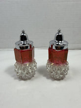 Load image into Gallery viewer, Vintage Indiana Glass Ruby Red Flash Diamond Point Crown Salt Pepper Shakers
