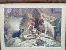गैलरी व्यूवर में इमेज लोड करें, Vintage Charles Burton "Suspense" Victorian Art Print Framed Lithograph 24x21
