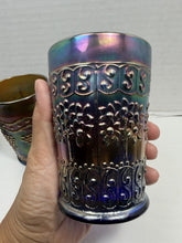 Load image into Gallery viewer, Antique Fenton Northwood Iridescent Carnival Glass Tumblers Floral Lot
