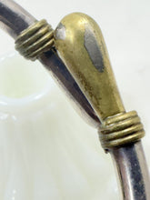 Charger l'image dans la galerie, Vintage Taxco Mexico 925 Sterling Silver &amp; Gold Tone Hook Bangle Bracelet
