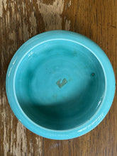 Load image into Gallery viewer, Vintage Mid Century Turquoise Ceramic Cigar Ashtray Low Bowl Art Pottery MCM
