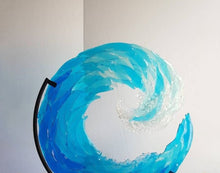 将图片加载到图库查看器，Ocean Wave Fused Glass Sculpture Acrylic Decoration
