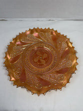Charger l'image dans la galerie, Vintage Brockwitz Curved Star Marigold Iridescent Carnival Glass Bowl
