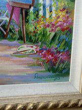Cargar imagen en el visor de la galería, Original Doreen Abegg "Art From The Heart" Coastal Garden Oil Painting Framed
