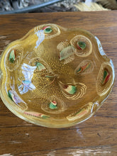 Charger l'image dans la galerie, Vintage Murano Italian Art Glass Gold Aventurine Tutti Frutti Bowl Mid Century
