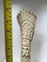 Charger l'image dans la galerie, Intricately Carved Balinese Guardian Tower Sculpture Ivory-Tone Folk Art
