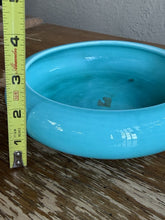 Load image into Gallery viewer, Vintage Mid Century Turquoise Ceramic Cigar Ashtray Low Bowl Art Pottery MCM
