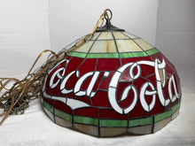 Cargar imagen en el visor de la galería, Vintage Coca-Cola Tiffany Style Stained Glass Hanging Pendant Lamp
