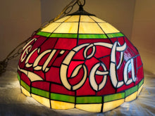 Cargar imagen en el visor de la galería, Vintage Coca-Cola Tiffany Style Stained Glass Hanging Pendant Lamp
