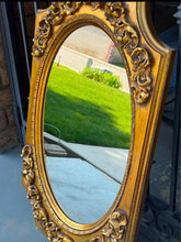 Load image into Gallery viewer, Vintage Wood Carved Ornate Gold Baroque Style Wall Mirror 24" x40
