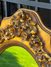 Load image into Gallery viewer, Vintage Wood Carved Ornate Gold Baroque Style Wall Mirror 24" x40
