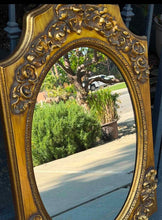 Load image into Gallery viewer, Vintage Wood Carved Ornate Gold Baroque Style Wall Mirror 24" x40
