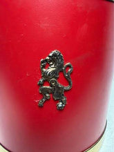 Load image into Gallery viewer, Vintage Georges Briard Style Red Vinyl Brass Ice Bucket Mid Century Modern Barware USA
