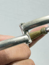 Charger l'image dans la galerie, Vintage Taxco Mexico 925 Sterling Silver &amp; Gold Tone Hook Bangle Bracelet
