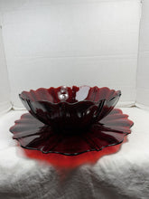Load image into Gallery viewer, Vintage Anchor Hocking Royal Ruby Oyster &amp; Pearl Bowl &amp; Underplate Set
