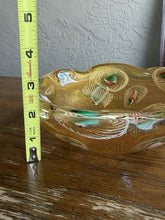 Charger l'image dans la galerie, Vintage Murano Italian Art Glass Gold Aventurine Tutti Frutti Bowl Mid Century
