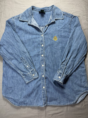 Vintage Lauren Jeans Co Ralph Lauren Denim Shirt 2X 100% Cotton Blue