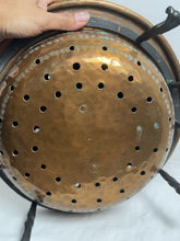 将图片加载到图库查看器，Antique Persian Ghalamzani Hand-Hammered Copper Chafing Dish Food Warmer Set
