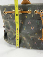 गैलरी व्यूवर में इमेज लोड करें, Vintage Dooney &amp; Bourke Rainbow DB Monogram Drawstring Tote Bag Y2K Tassels
