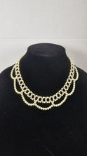 Load image into Gallery viewer, Vintage Multi-Strand Faux Pearl Necklace in Cream Tone with Gold-Tone Adjustable Drop Clasp
