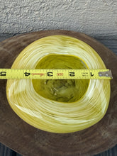 Load image into Gallery viewer, Vintage Yellow White Swirl Hand Blown Art Glass Squat Bowl MCM Studio Glass
