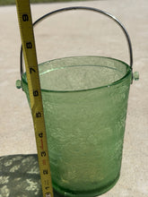 Load image into Gallery viewer, Antique Fostoria Green Depression Glass Ice Bucket - Oak Leaf Vaseline Glass
