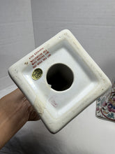 Load image into Gallery viewer, Vintage Chinese Famille Rose Porcelain Candlestick Holders Chinoiserie Pair
