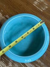 Load image into Gallery viewer, Vintage Mid Century Turquoise Ceramic Cigar Ashtray Low Bowl Art Pottery MCM

