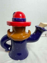 Load image into Gallery viewer, Vintage Red Hat Society Lady Ceramic Teapot with Red Beaded Necklace
