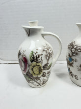 将图片加载到图库查看器，Vintage Nasco Japan Rosevine Ceramic Oil Vinegar Cruet Set Floral Pottery
