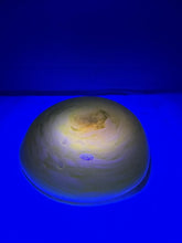 Load image into Gallery viewer, Vintage Yellow White Swirl Hand Blown Art Glass Squat Bowl MCM Studio Glass
