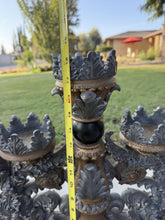 Load image into Gallery viewer, Vintage Large Baroque Rococo Resin 5 Light Candelabra Silver Ornate Centerpiece

