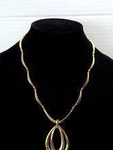 Load image into Gallery viewer, Vintage Crown Trifari Gold-Toned Triple Teardrop Pendant Necklace Signed
