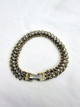 Load image into Gallery viewer, Vintage Faux Pearl Gold Tone Intertwined Chain Link Bracelet 8 Inch USA
