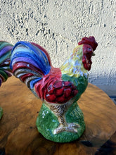 Load image into Gallery viewer, Set of Two Hand-Painted Ceramic Rooster Salt Pepper Shakers 4.5 Inch
