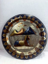 Load image into Gallery viewer, Vintage Egyptian Handcrafted Mixed Metal Wall Plaque Sphinx Pyramids
