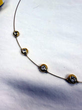 Charger l'image dans la galerie, Vintage 1980s Swarovski Gold Plated 5-Stone Crystal Station Wire Necklace
