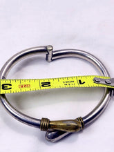 Load image into Gallery viewer, Vintage Taxco Mexico 925 Sterling Silver Gold Tone Hook Bangle Bracelet
