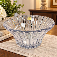 गैलरी व्यूवर में इमेज लोड करें, Studio Nova "Balmore" Vintage Ribbed Lead Crystal Hostess Serving Bowl
