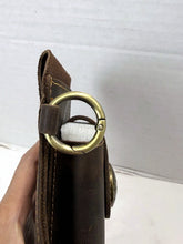Load image into Gallery viewer, Multifunctional Brown Cowhide Leather Phone Waist Case with Keychain Loop
