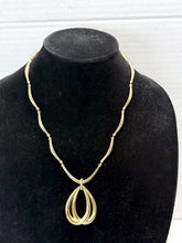 Load image into Gallery viewer, Vintage Crown Trifari Gold-Toned Triple Teardrop Pendant Necklace Signed
