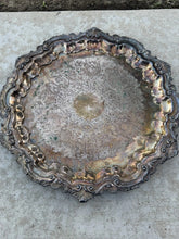 Load image into Gallery viewer, Vintage Wallace Chippendale X100 Silverplate 17-Inch Round Footed Tray

