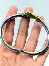 Load image into Gallery viewer, Vintage Taxco Mexico 925 Sterling Silver Gold Tone Hook Bangle Bracelet
