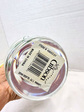 Load image into Gallery viewer, Vintage Gibson "Lianna" Hand-Painted Glass Vase Red Iris Flowers Medium Size
