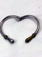 Load image into Gallery viewer, Vintage Taxco Mexico 925 Sterling Silver Gold Tone Hook Bangle Bracelet
