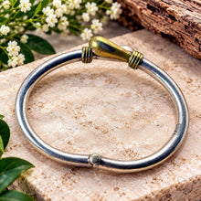 Load image into Gallery viewer, Vintage Taxco Mexico 925 Sterling Silver Gold Tone Hook Bangle Bracelet
