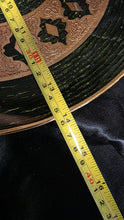 Load image into Gallery viewer, Vintage Culver Valencia 22K Gold Green Fresco Glass Serving Platter 14"

