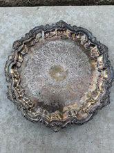 Load image into Gallery viewer, Vintage Wallace Chippendale X100 Silverplate 17-Inch Round Footed Tray
