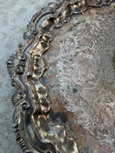 Load image into Gallery viewer, Vintage Wallace Chippendale X100 Silverplate 17-Inch Round Footed Tray
