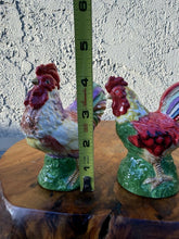 Load image into Gallery viewer, Set of Two Hand-Painted Ceramic Rooster Salt Pepper Shakers 4.5 Inch
